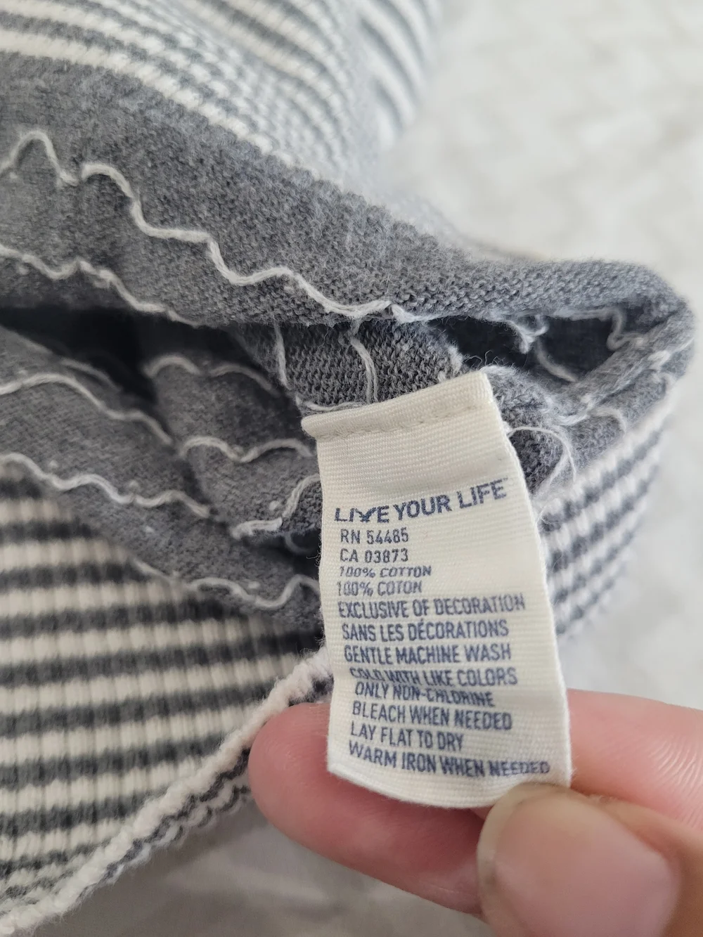 American Eagle Outfitters Gray & White Striped V-Neck Button Cardigan - Picture 10 of 10